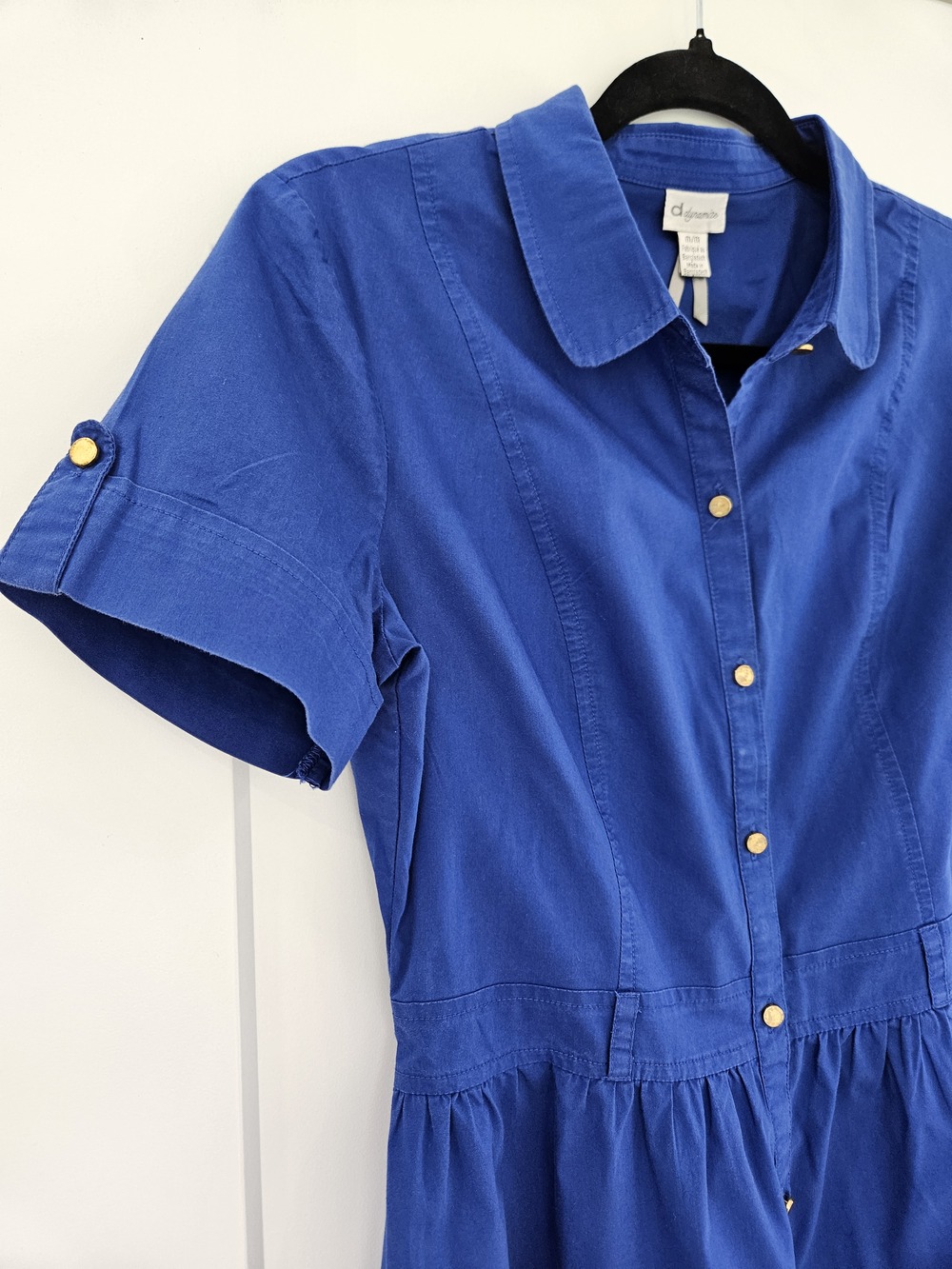 Blue short sleeve dress size M - Picture 2 of 2